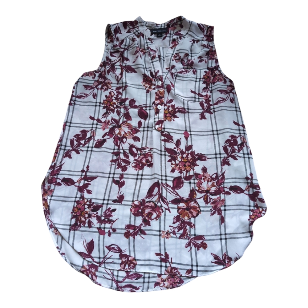 Fortune And Ivy Sleeveless Floral Blouse Size Large